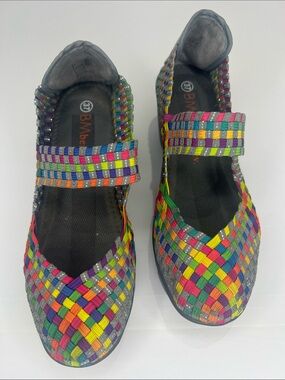bernie mev. Multicolor Woven Mary Jane Sandals